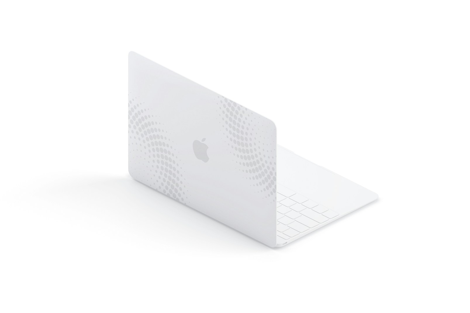 Maqueta de MacBook Multicolor, Vista Trasera Izquierda Isométrica