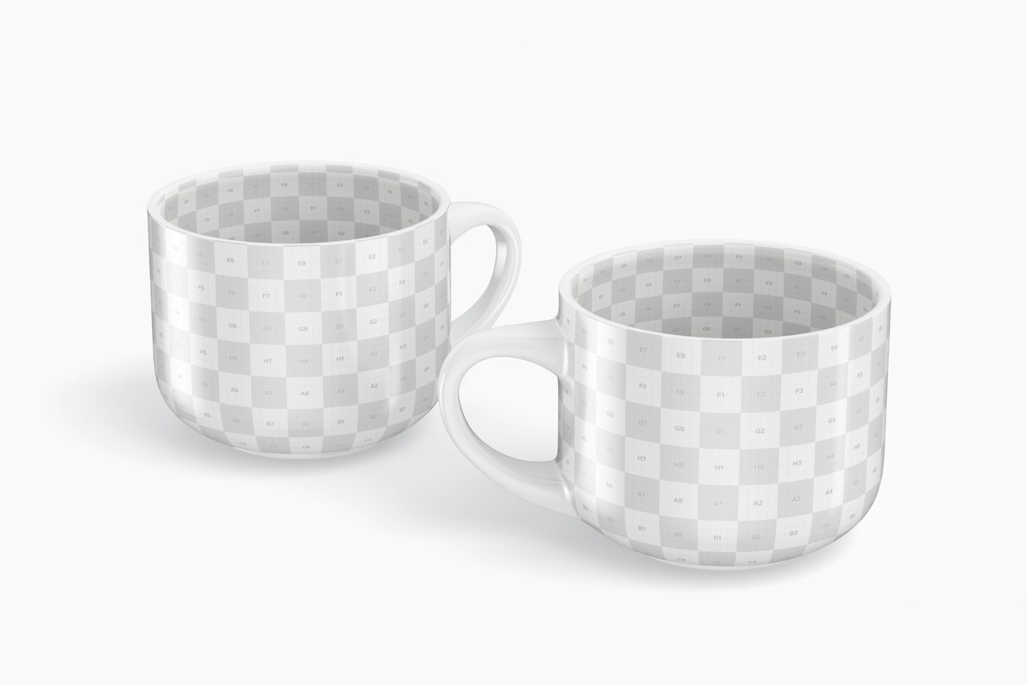 15 oz Jumbo Ceramic Soup Mugs Mockup, Front View