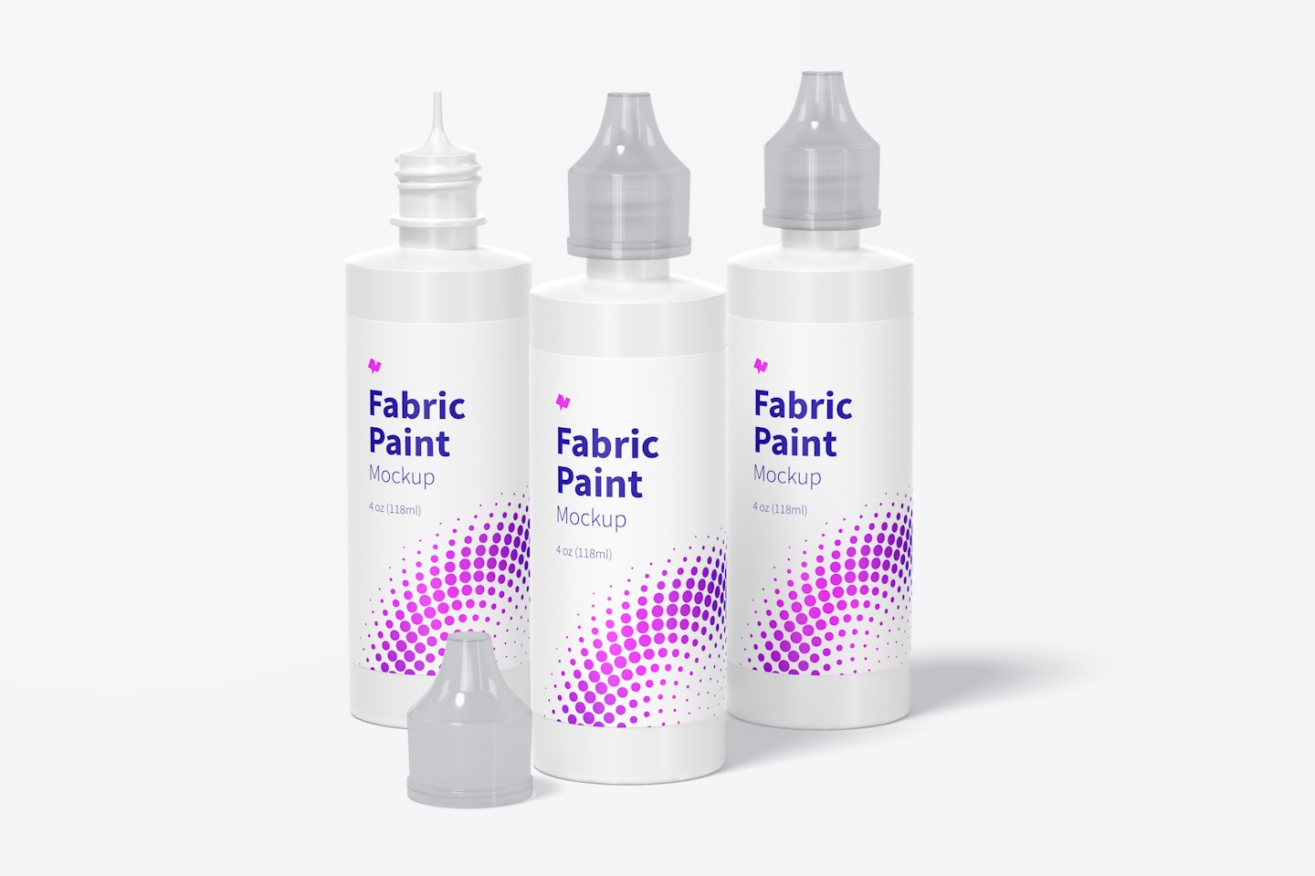 4 oz Fabric Paint Bottles Mockup