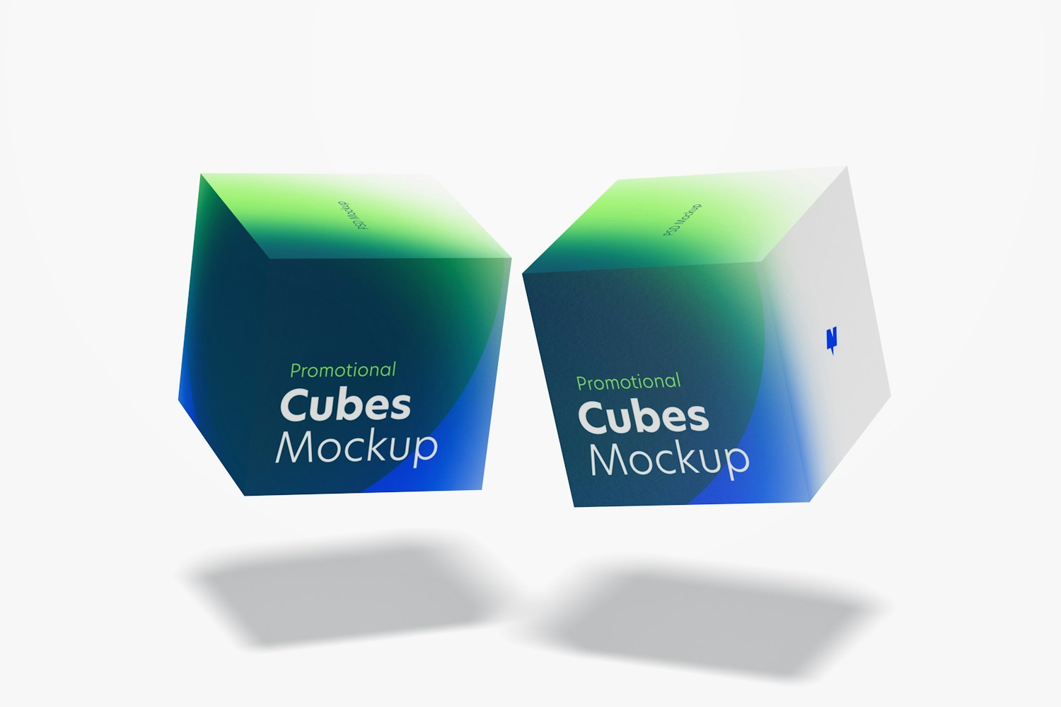 Promotional Cubes Display Mockup, Floating
