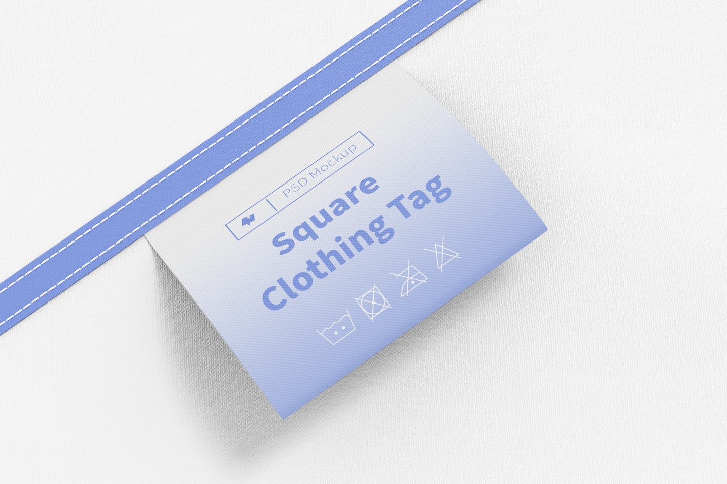 Square Clothing Tag Mockup, Close Up