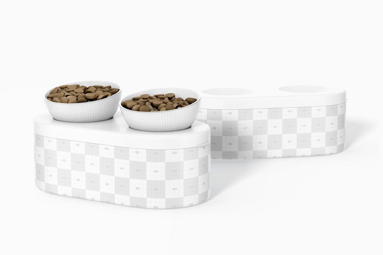 Pet Bowl Holders Mockup, Perspective Pet Bowl Holders Mockup, Perspective