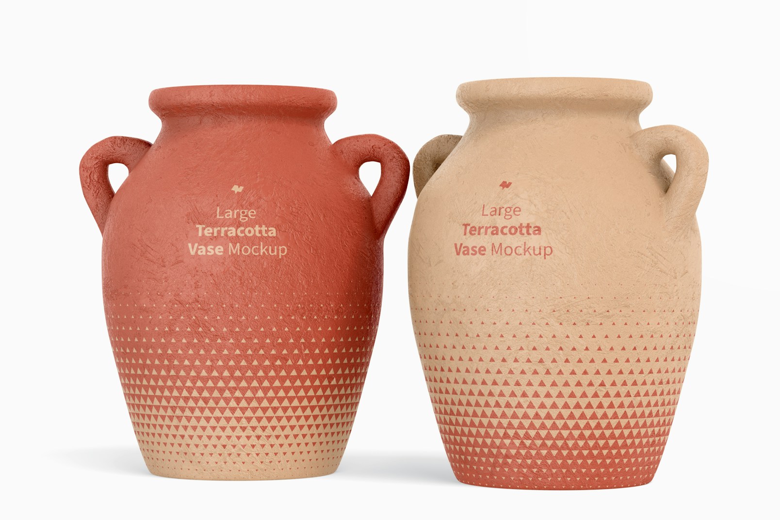 Large Terracotta Vases with Handles Mockup