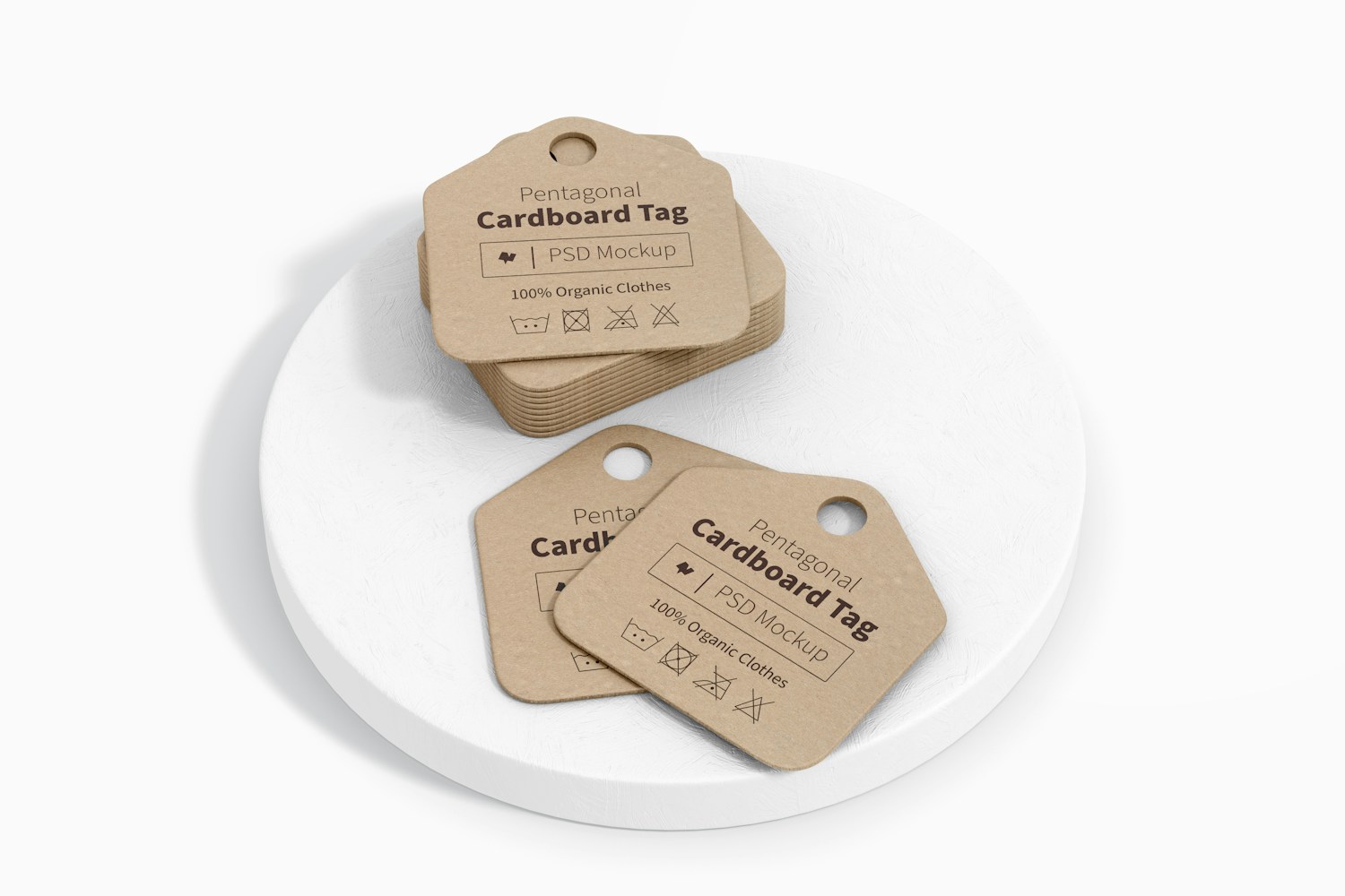 Pentagonal Cardboard Tags Mockup Pentagonal Cardboard Tags Mockup