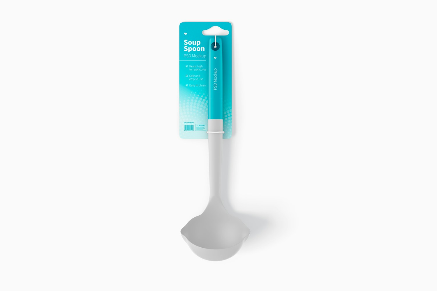 Soup Spoon Mockup, Front View Soup Spoon Mockup, Front View