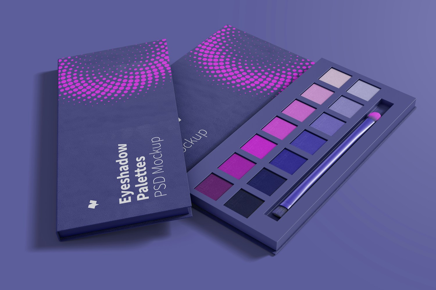 Eyeshadow Palettes Mockup, Perspective View