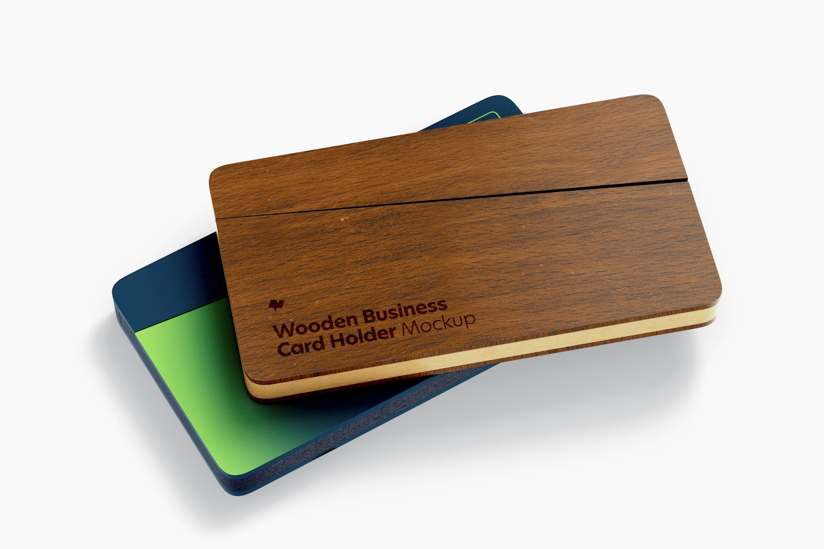 Wooden Business Card Holders Mockup