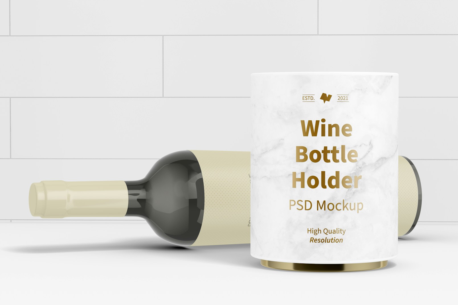 Wine Bottle Holder Mockup