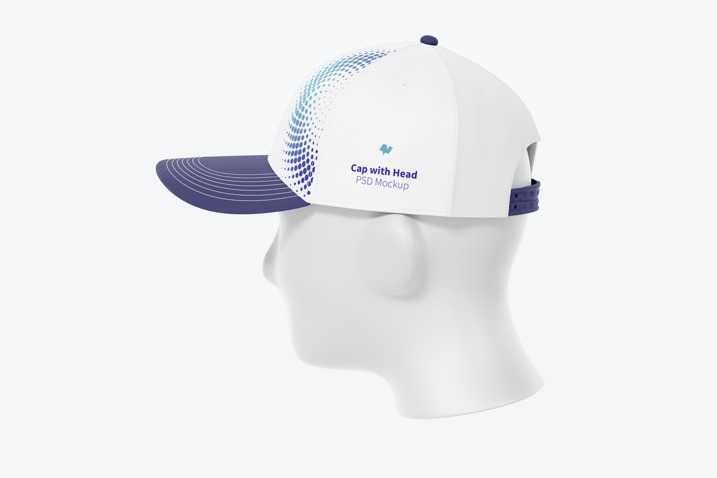 Cap with Head Mockup, Right View
