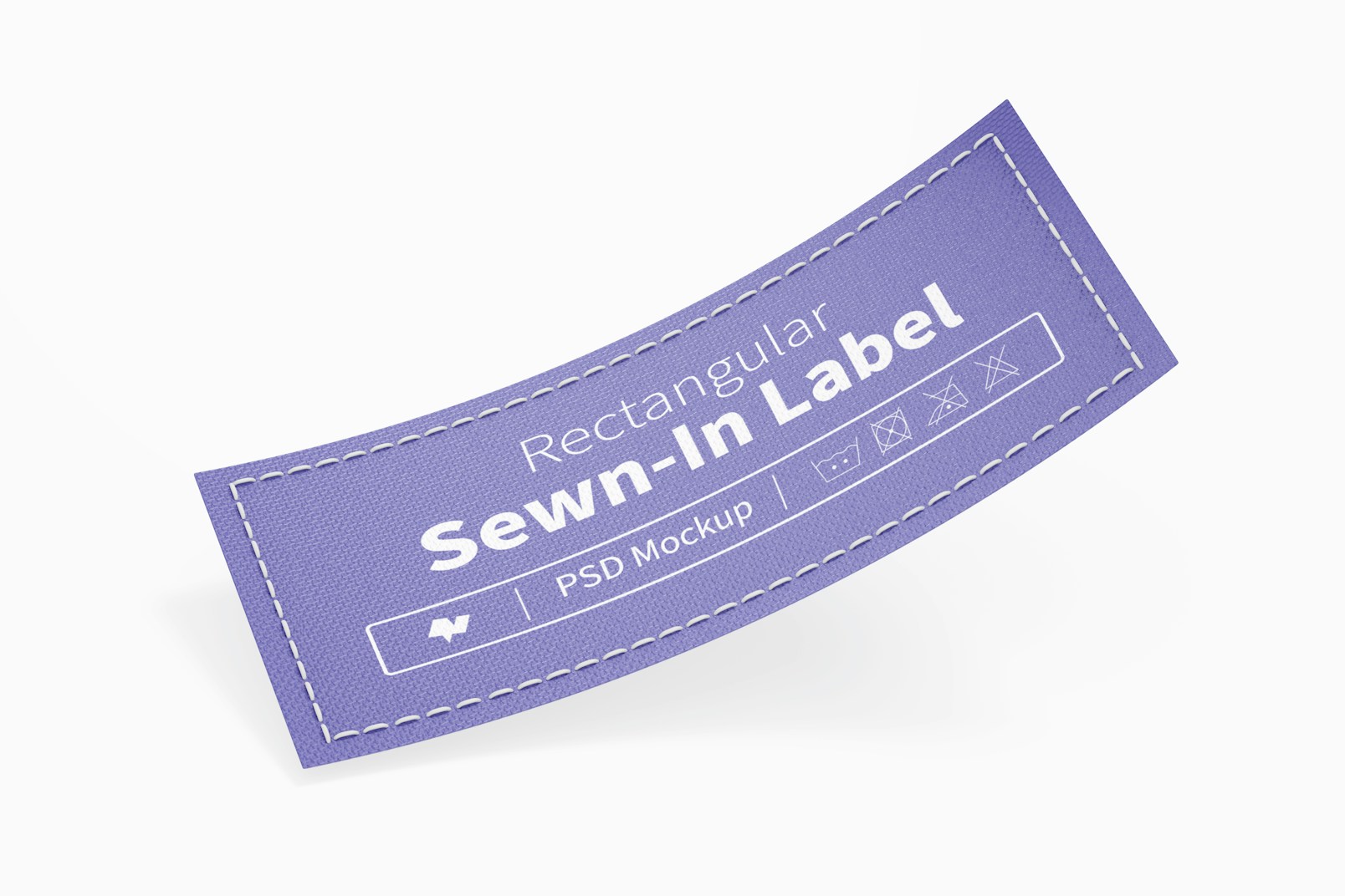 Rectangular Sewn-In Label Mockup, Falling