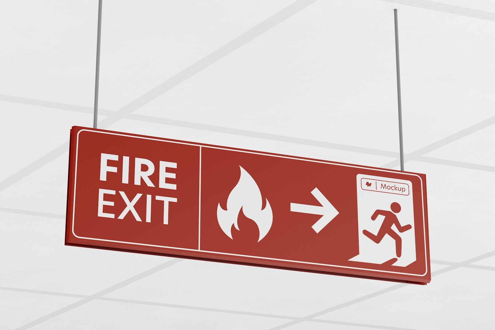 Double Sided Hanging Sign Mockup, Low Angle View