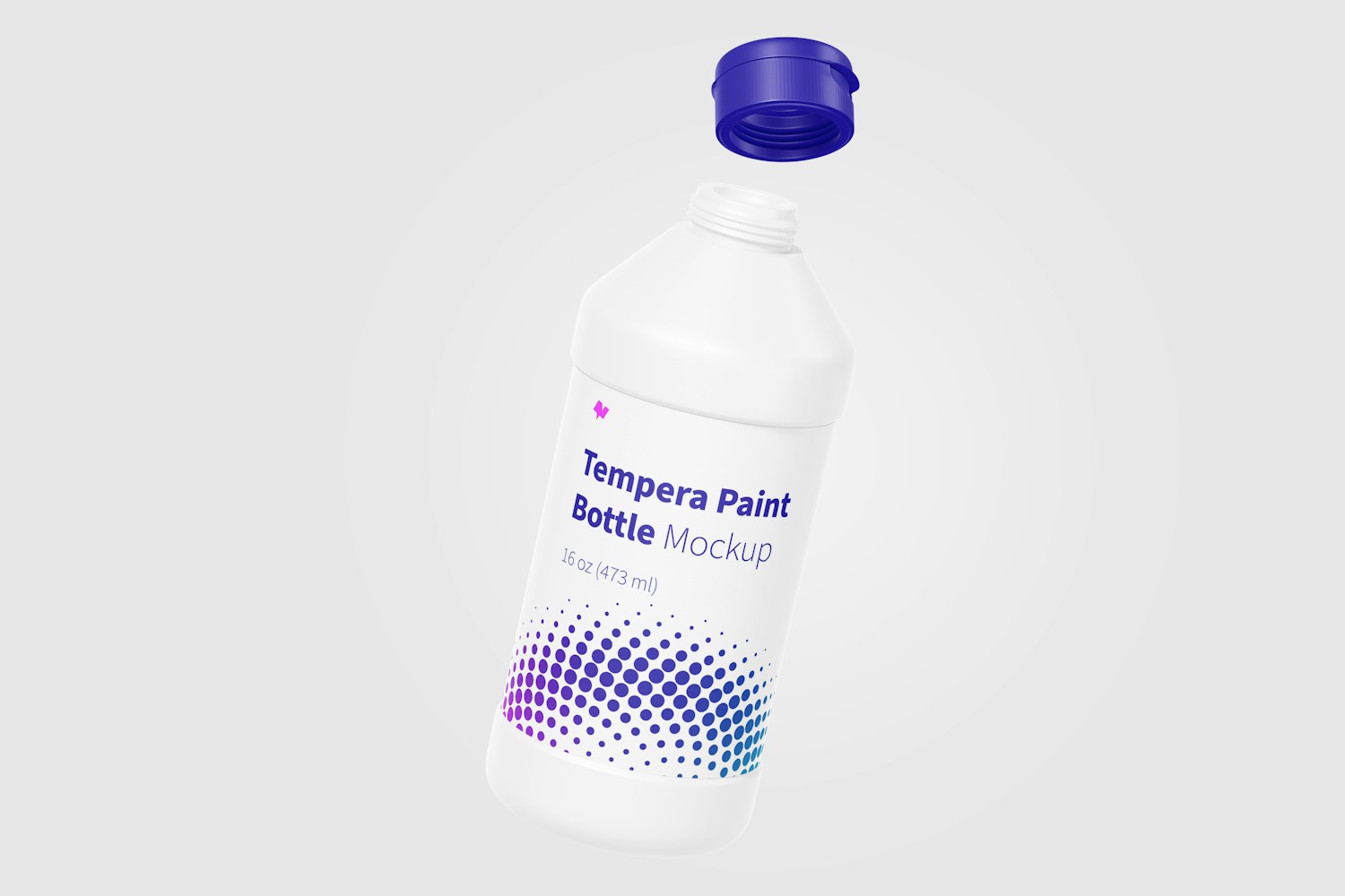 16 oz Tempera Paint Bottle Mockup, Floating