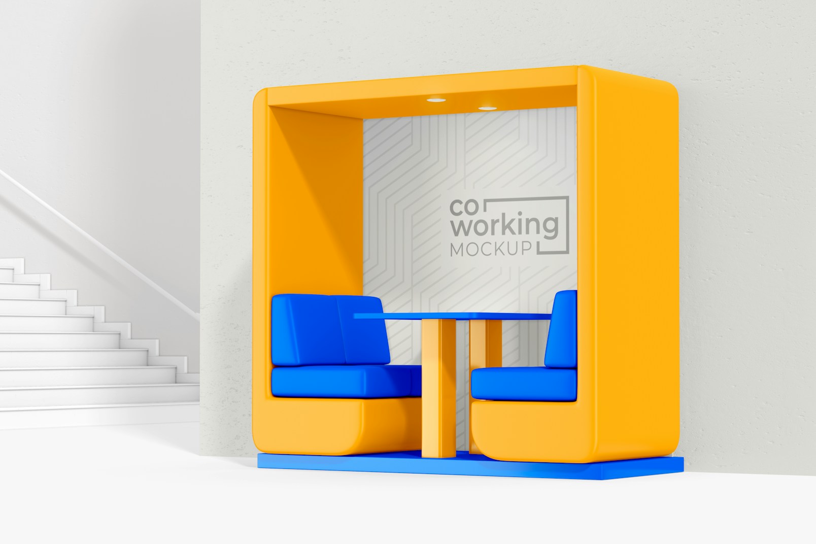 Coworking Booth Mockup, Right View