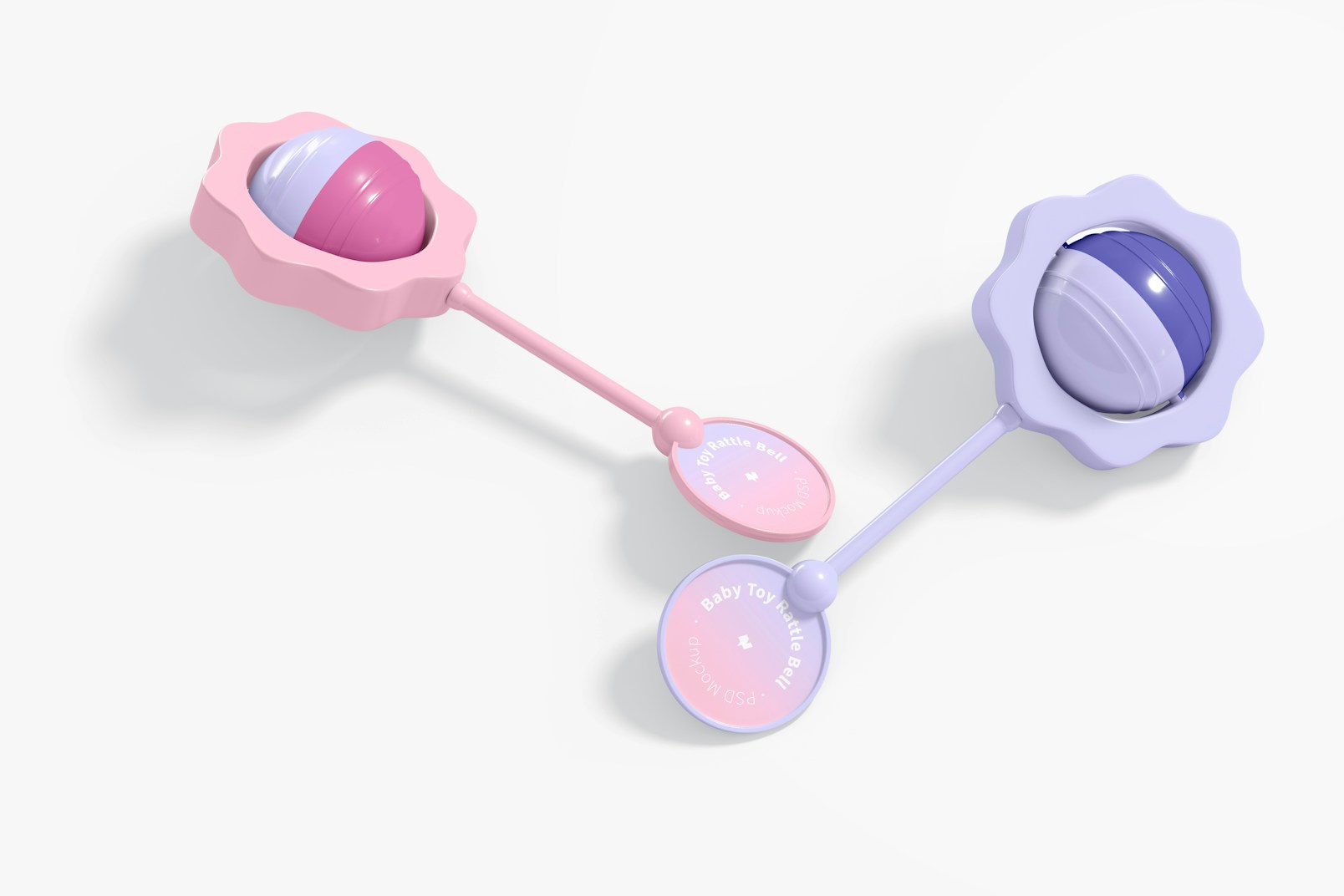 Baby Toy Rattle Bell Mockup, Left View