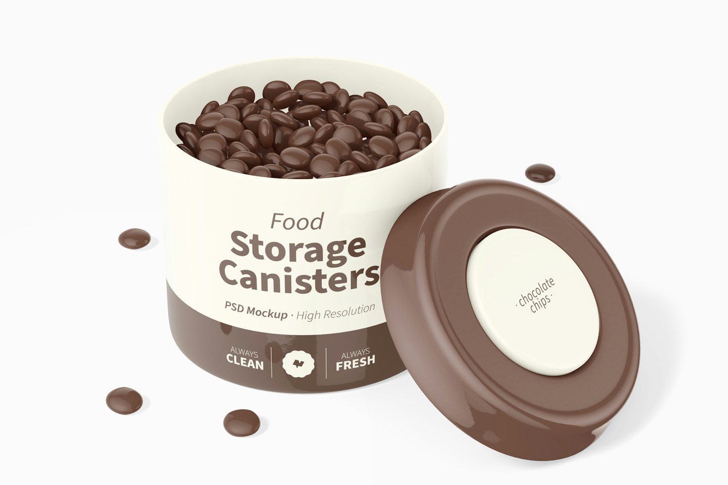 Food Storage Canister Mockup, Opened