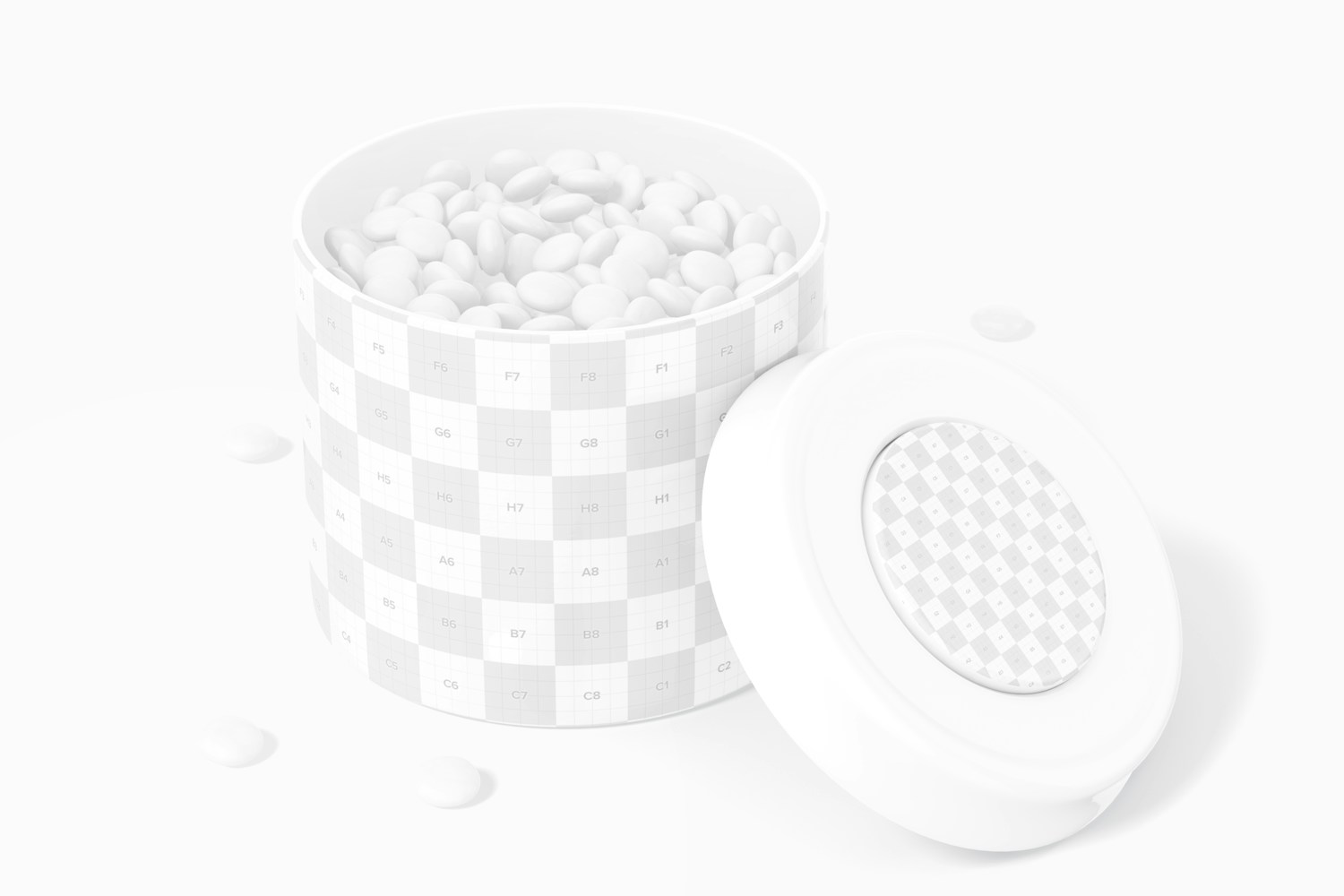 Food Storage Canister Mockup, Opened Food Storage Canister Mockup, Opened