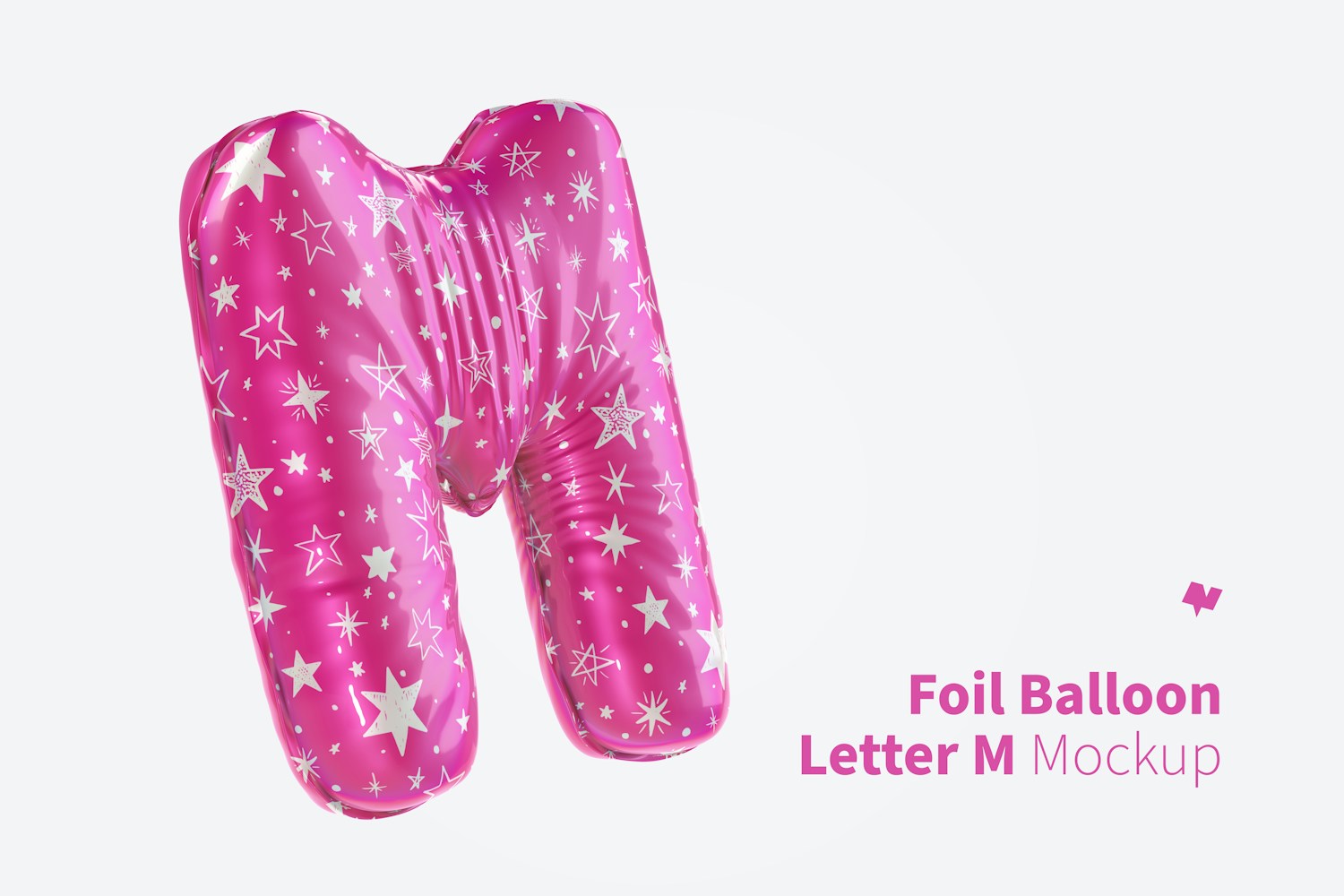 Letter M Foil Balloon Mockup