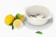 Round Ceramic Dish with Handles Mockup, with Lemons