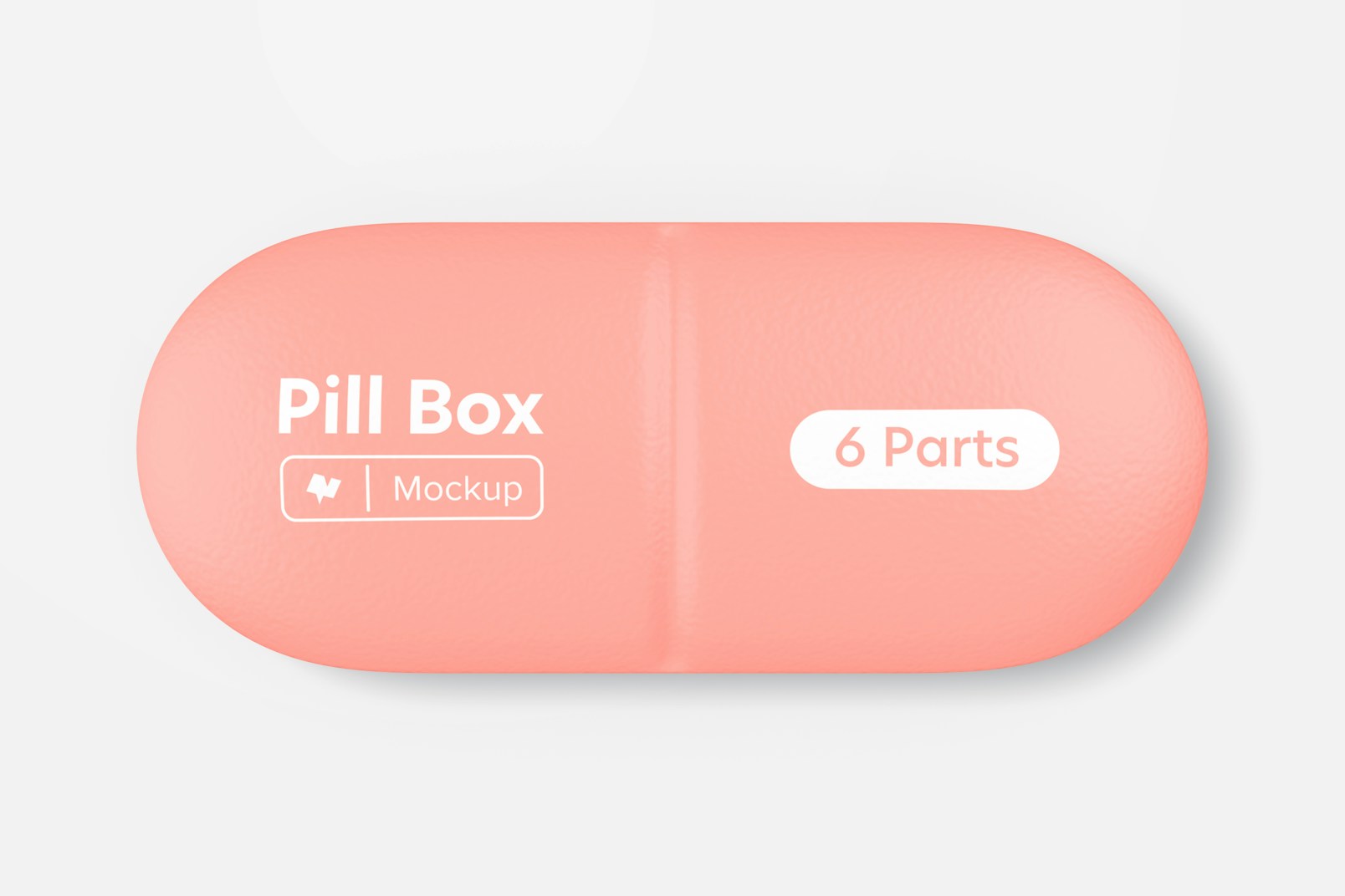 Pill Shaped Pill Box Mockup, Top View