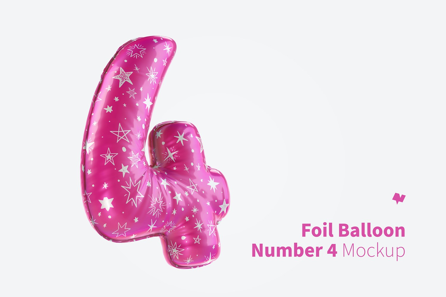 Number 4 Foil Balloon Mockup Number 4 Foil Balloon Mockup