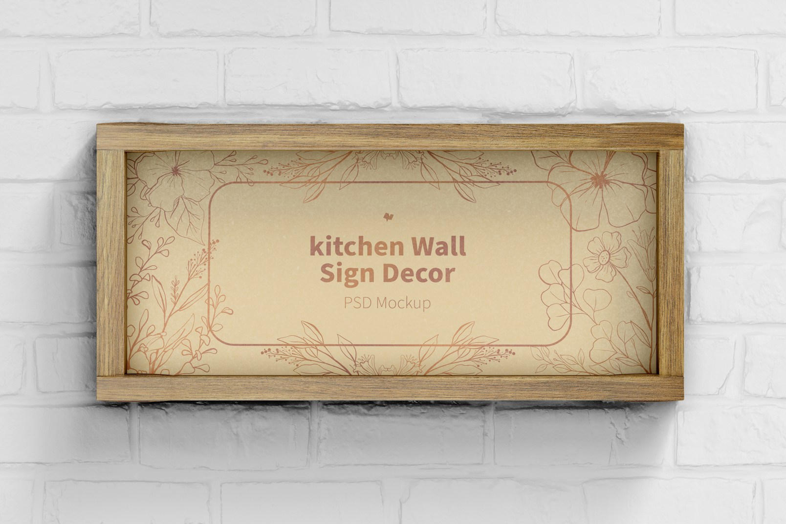 Kitchen Wall Sign Decor Mockup, Front View
