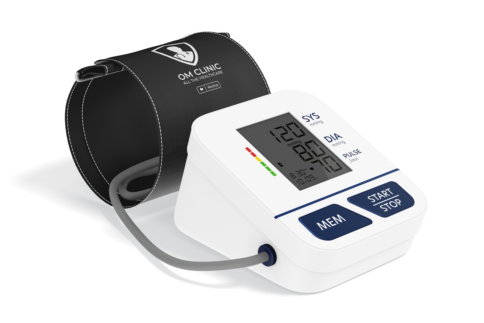 Digital Blood Pressure Monitor Mockup, Right View