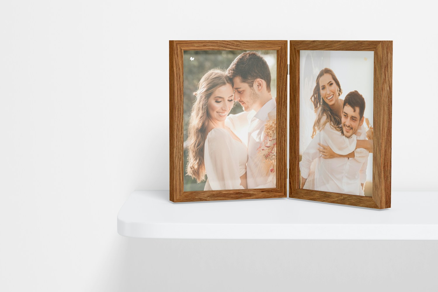 Double Photo Frame Mockup, Perspective