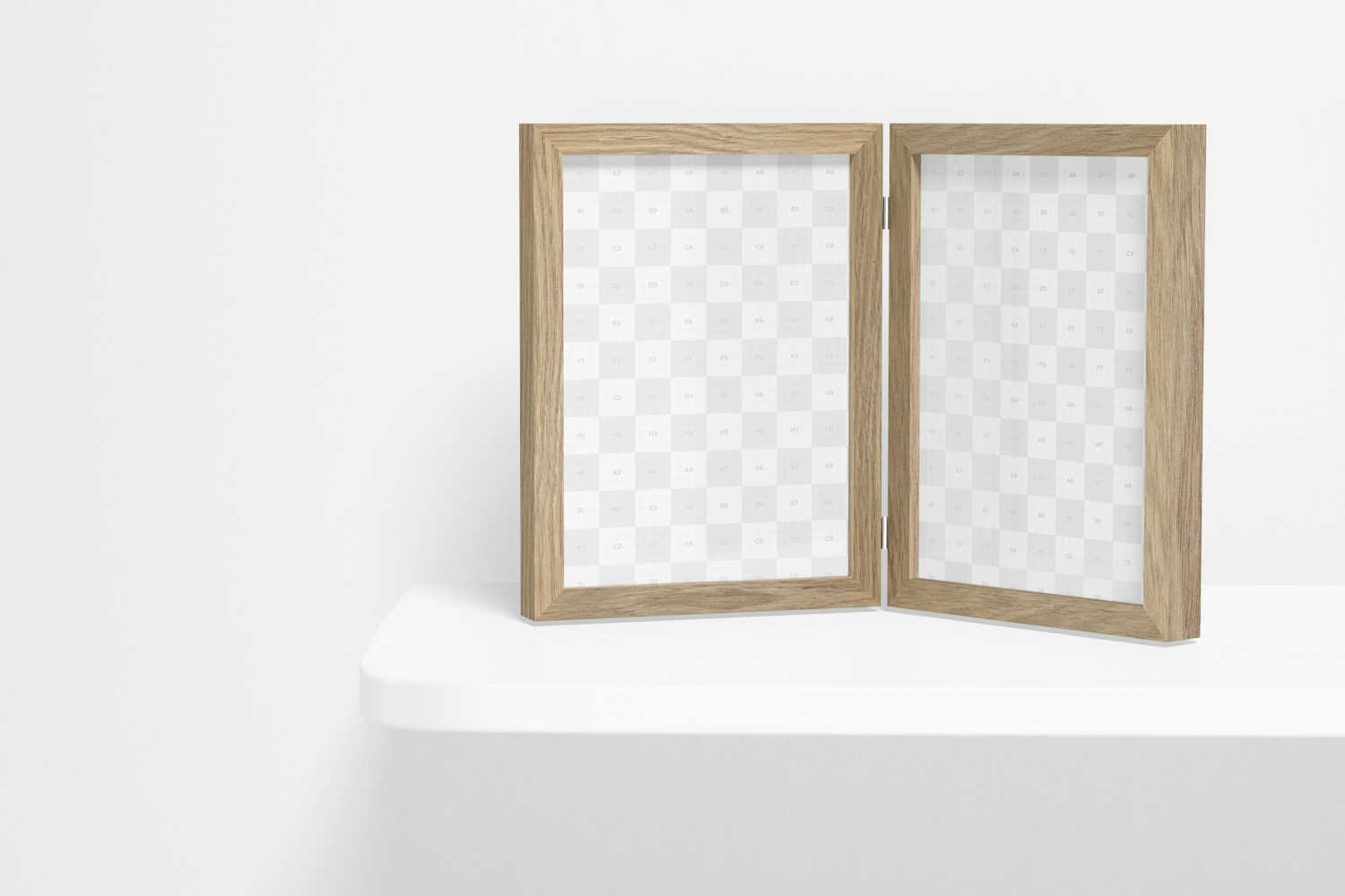 Double Photo Frame Mockup, Perspective