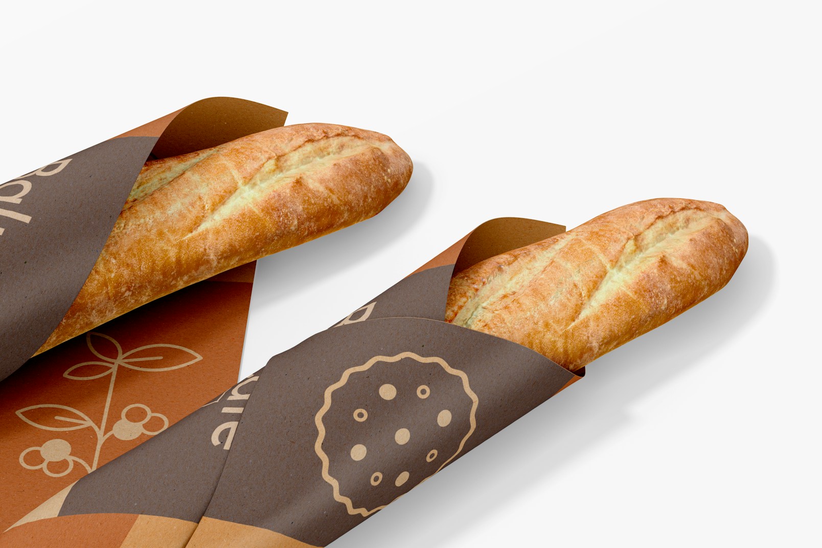 Bread Wrapping Paper Mockup, Close Up