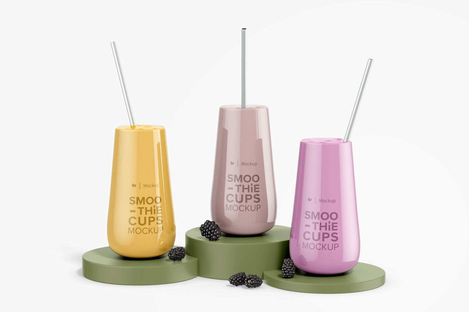 Glass Smoothie Cups Mockup