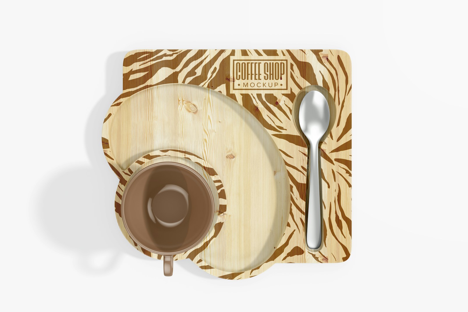 Coffee Serving Tray Mockup, Top View