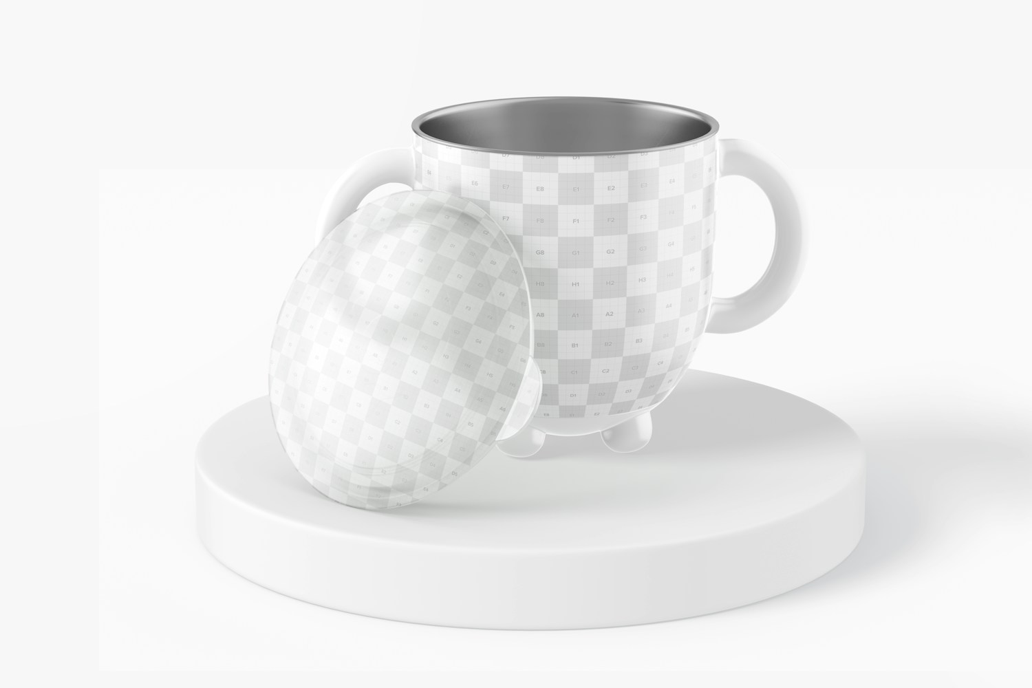 Stainless Steel Baby Mug Mockup, Front View