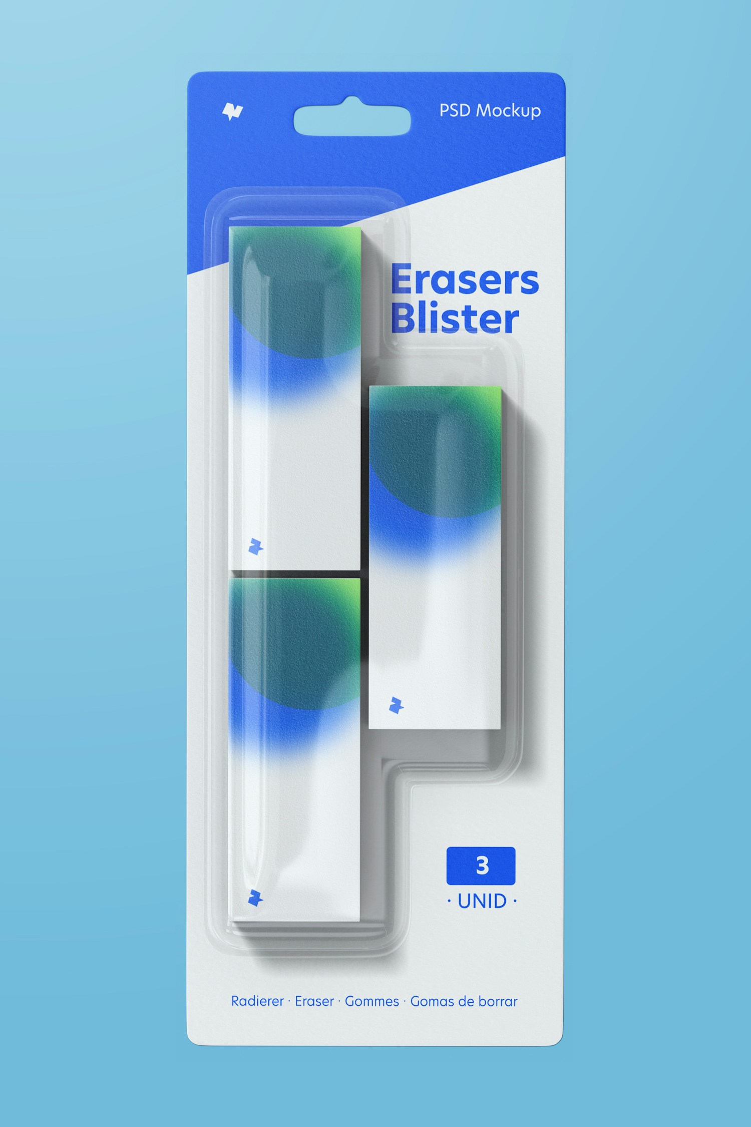 Erasers Blister Mockup