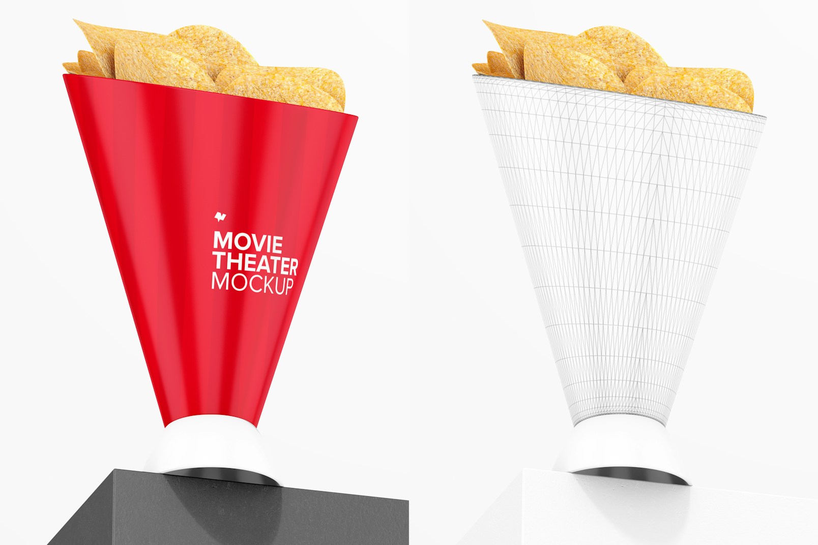 Dipping Cup Mockup, on Podium