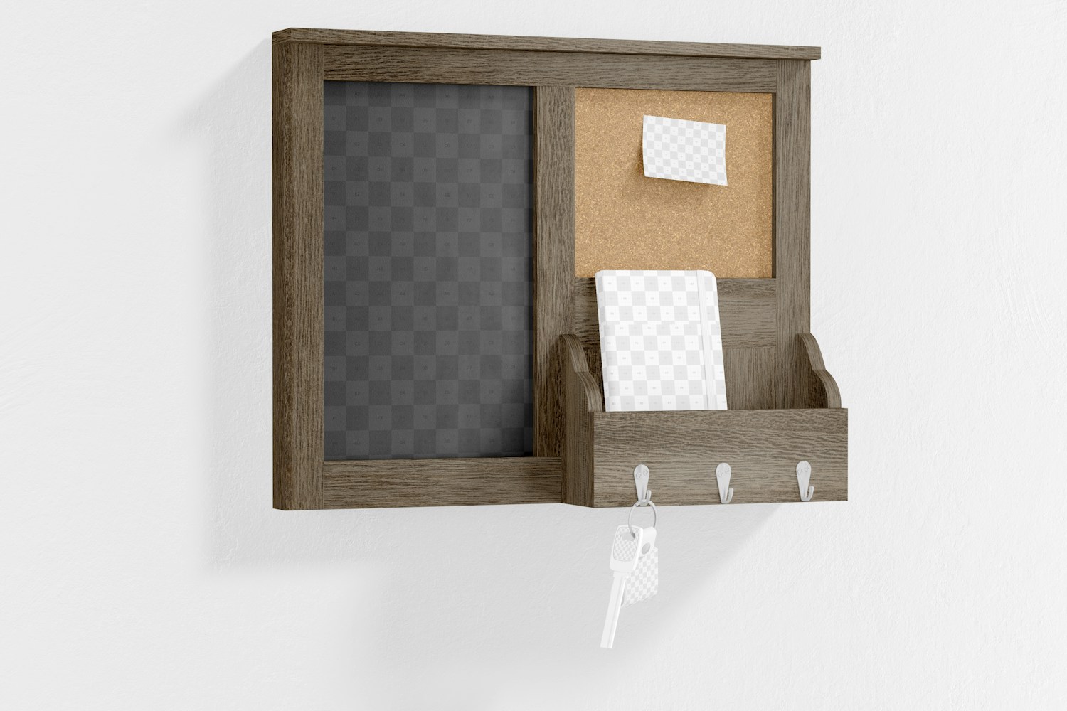 Mail Holder with Chalkboard Mockup, on Wall