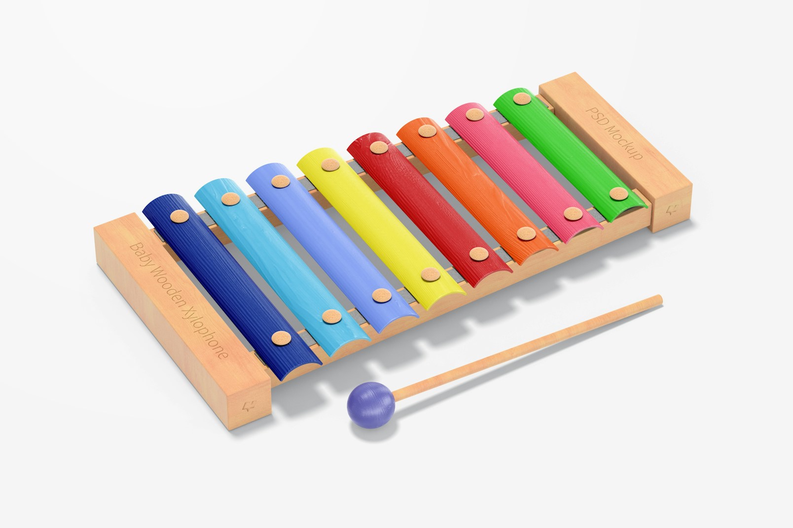 Baby Wooden Xylophone Mockup, Top View