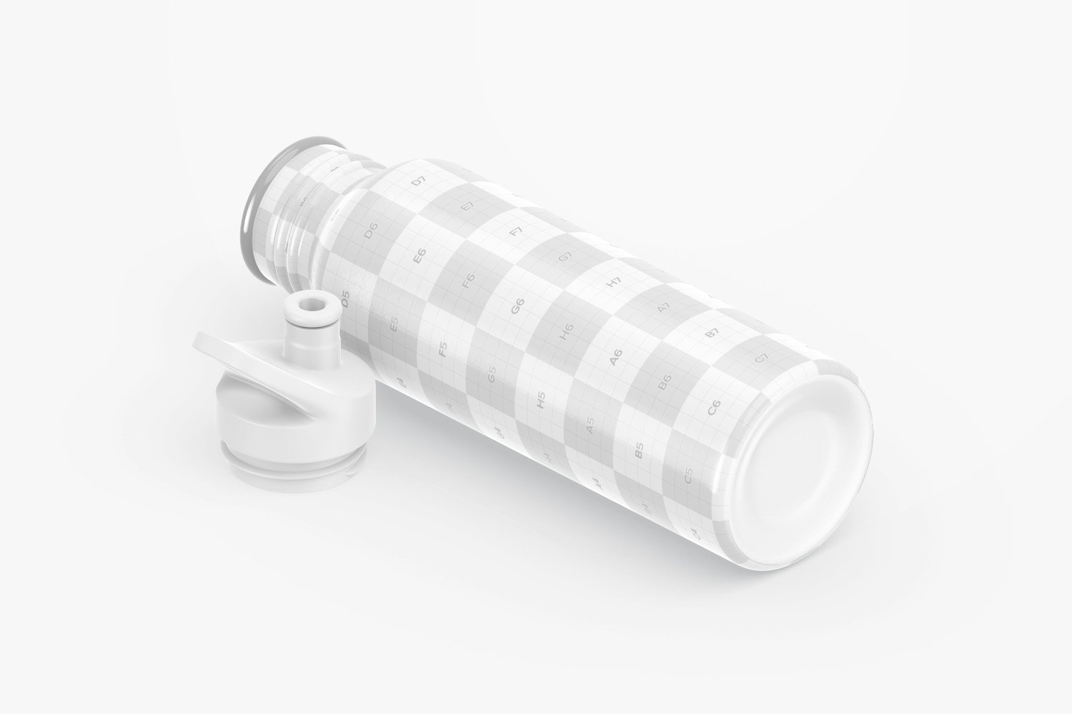Bottle with Sport Cap Mockup, Isometric Left View