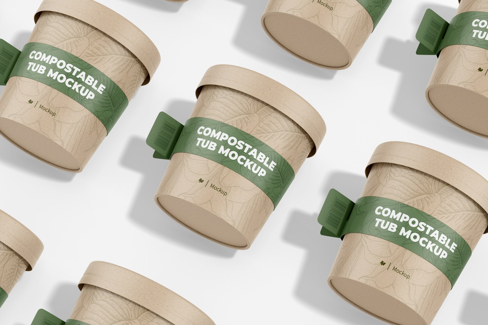 Compostable Tubs with Label Mockup