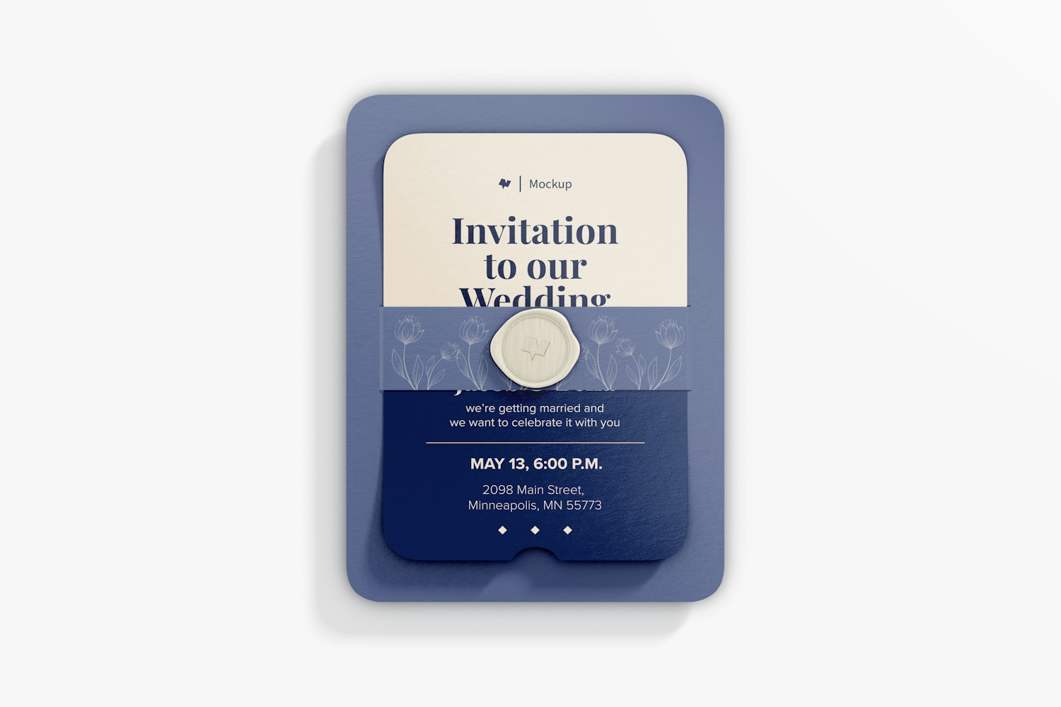 Wax Seal Invitation Card Mockup