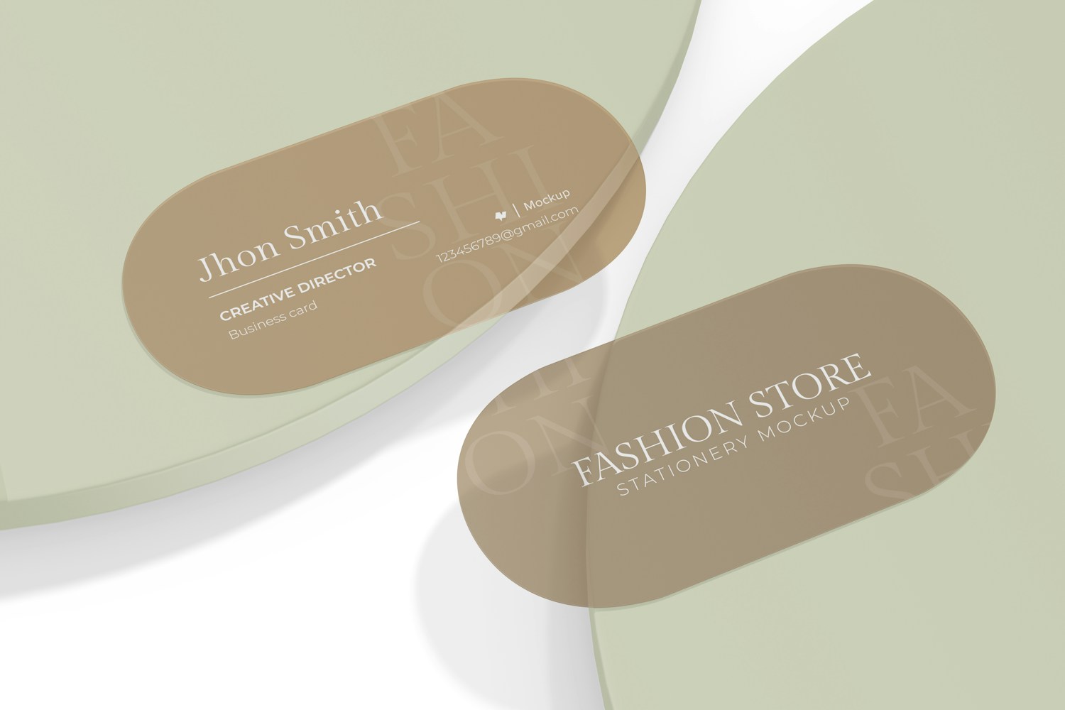 Fashion Store Business Cards Mockup, Perspective