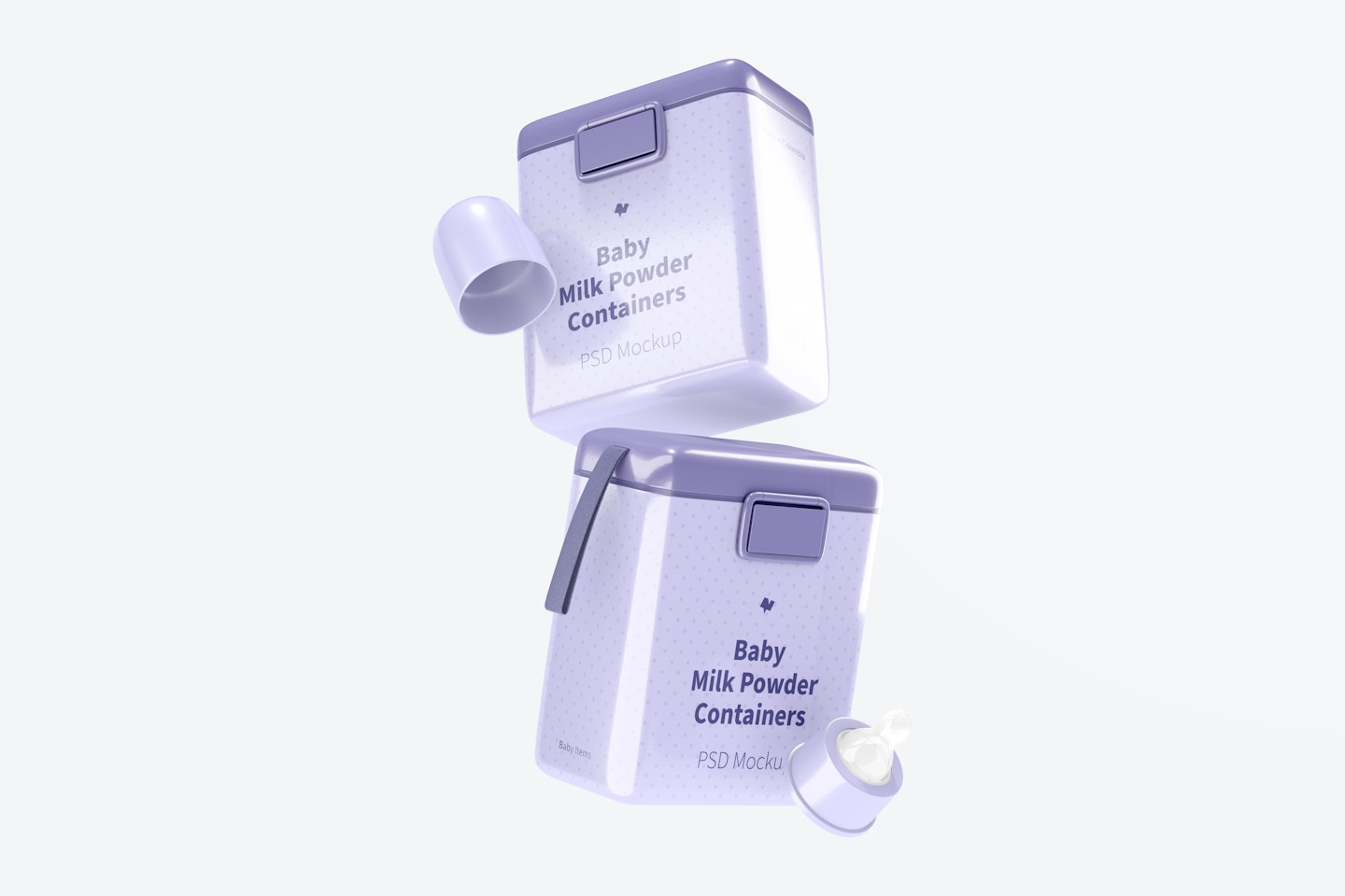 Large Baby Milk Powder Containers Mockup, Falling