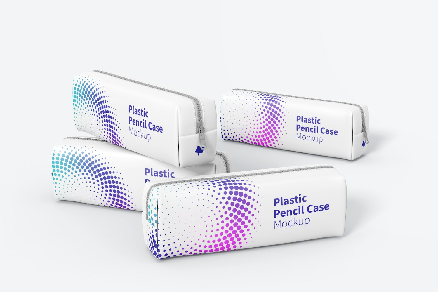 Plastic Pencil Case Set Mockup Plastic Pencil Case Set Mockup