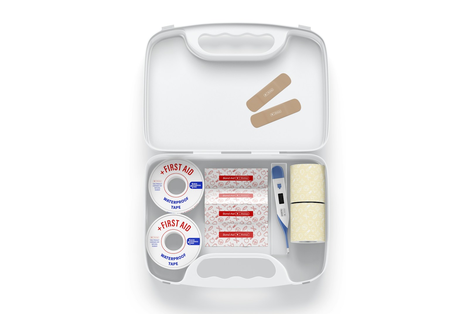 First Aid Kit Scenes Mockup, Top View
