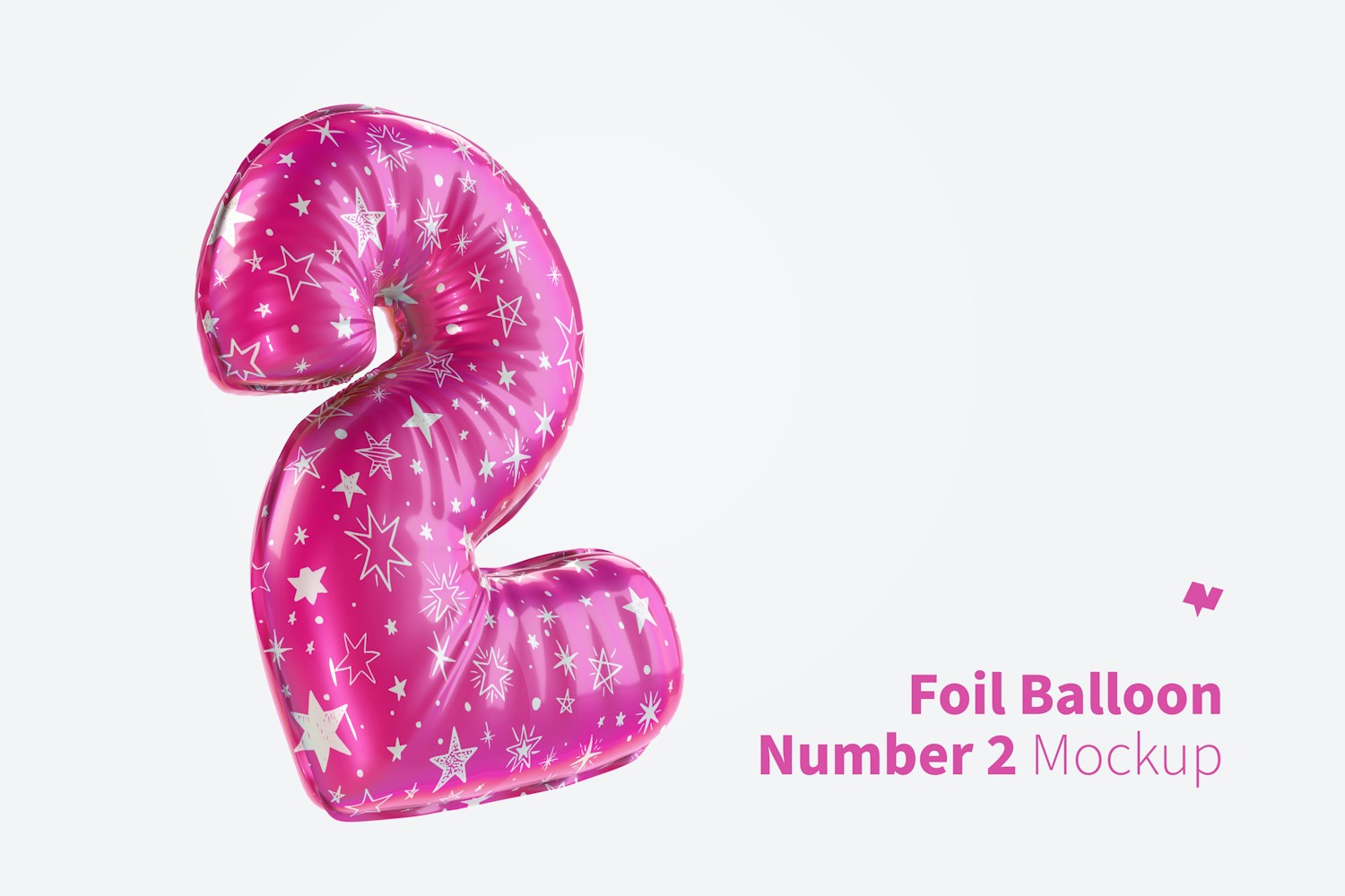 Number 2 Foil Balloon Mockup