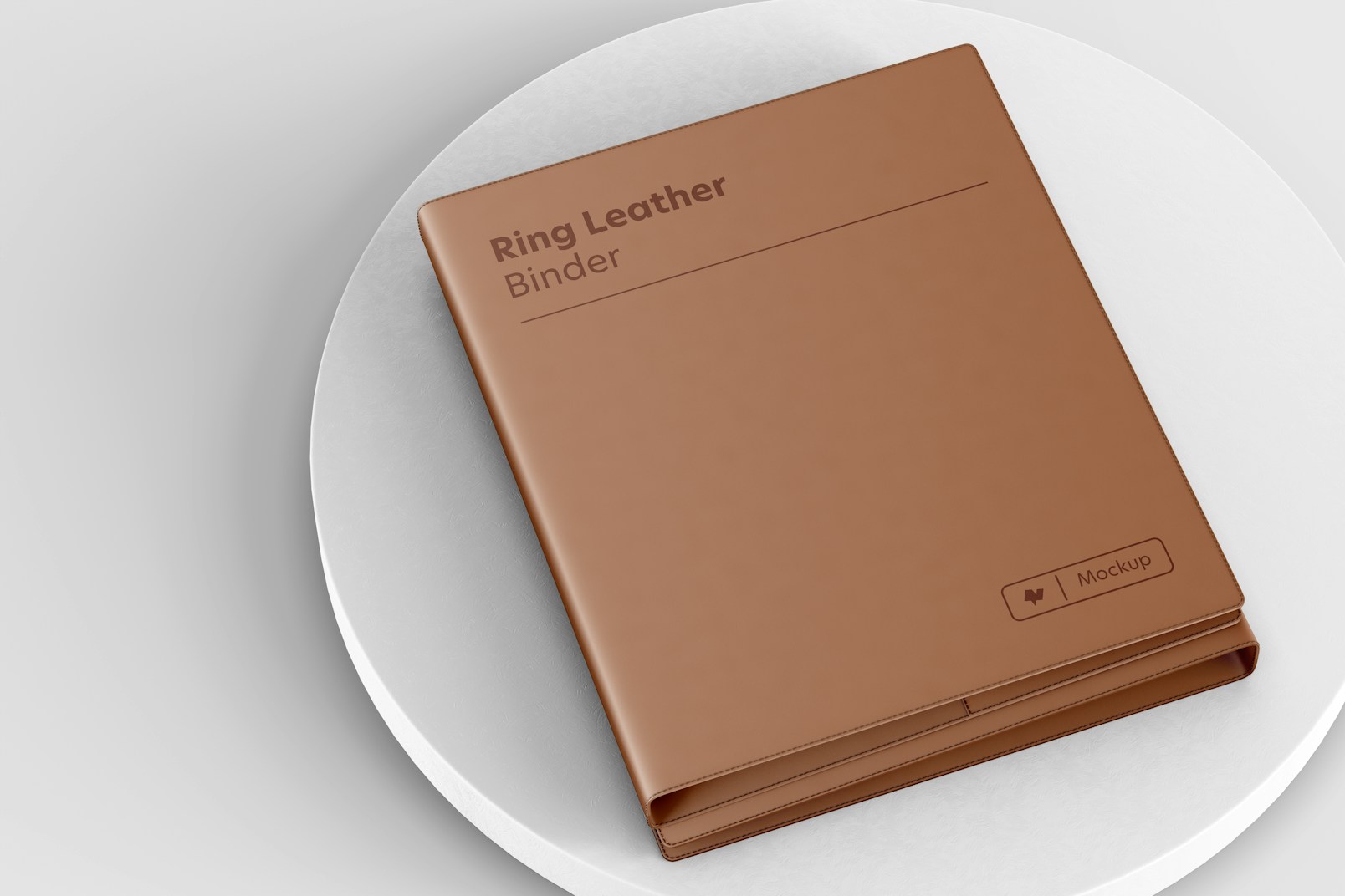 Ring Leather Binders Mockup, on Surface