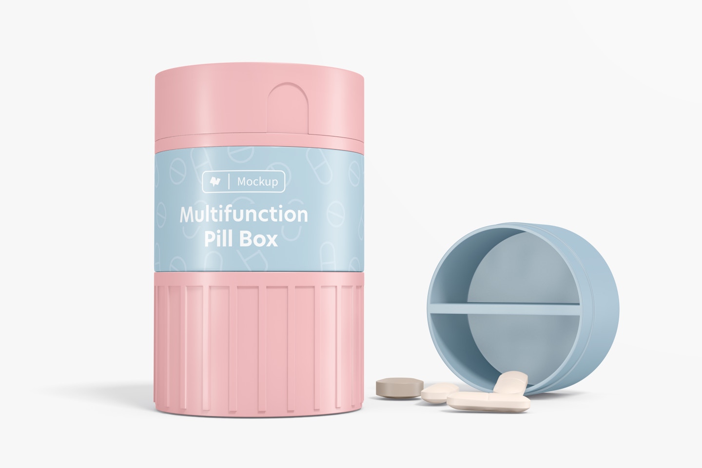 Multifunction Pill Box Mockup, Front View