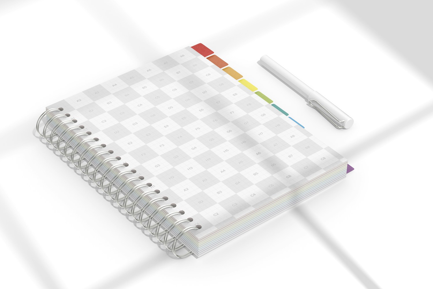 Notebook with Dividers Mockup, Perspective