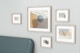 6 Gallery Frames Mockup, with Sofa Bed