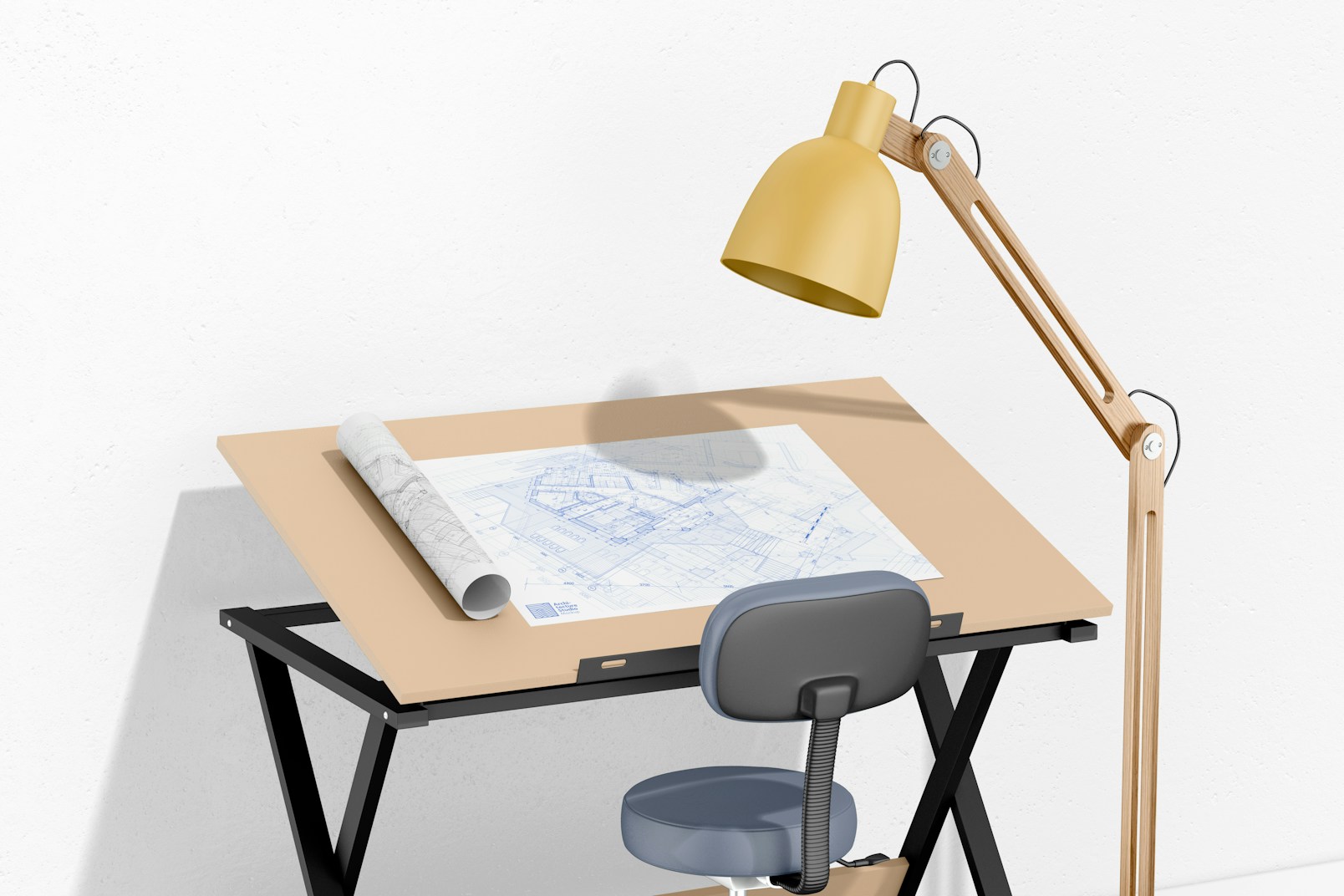 Architecture Studio Mockup, with Lamp