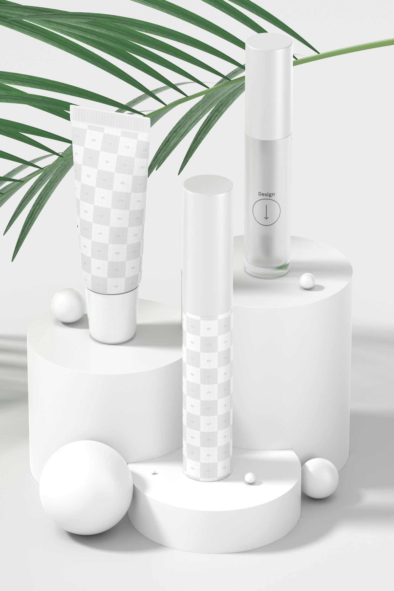 Lip Products Scene Mockup, Perspective View 02